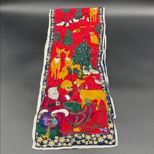 Vera Neumann Vintage Silk Festive Christmas Scarf